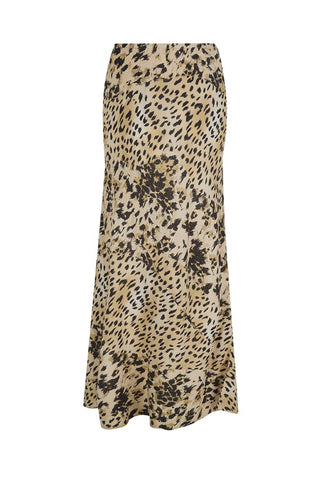 Snow Leopard Bias Maxi Skirt